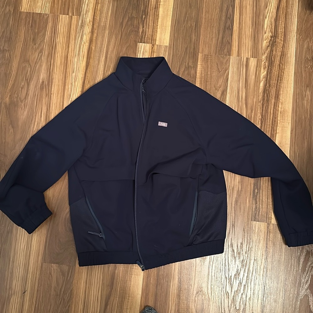 Figs Sydney scrub jacket navy blue